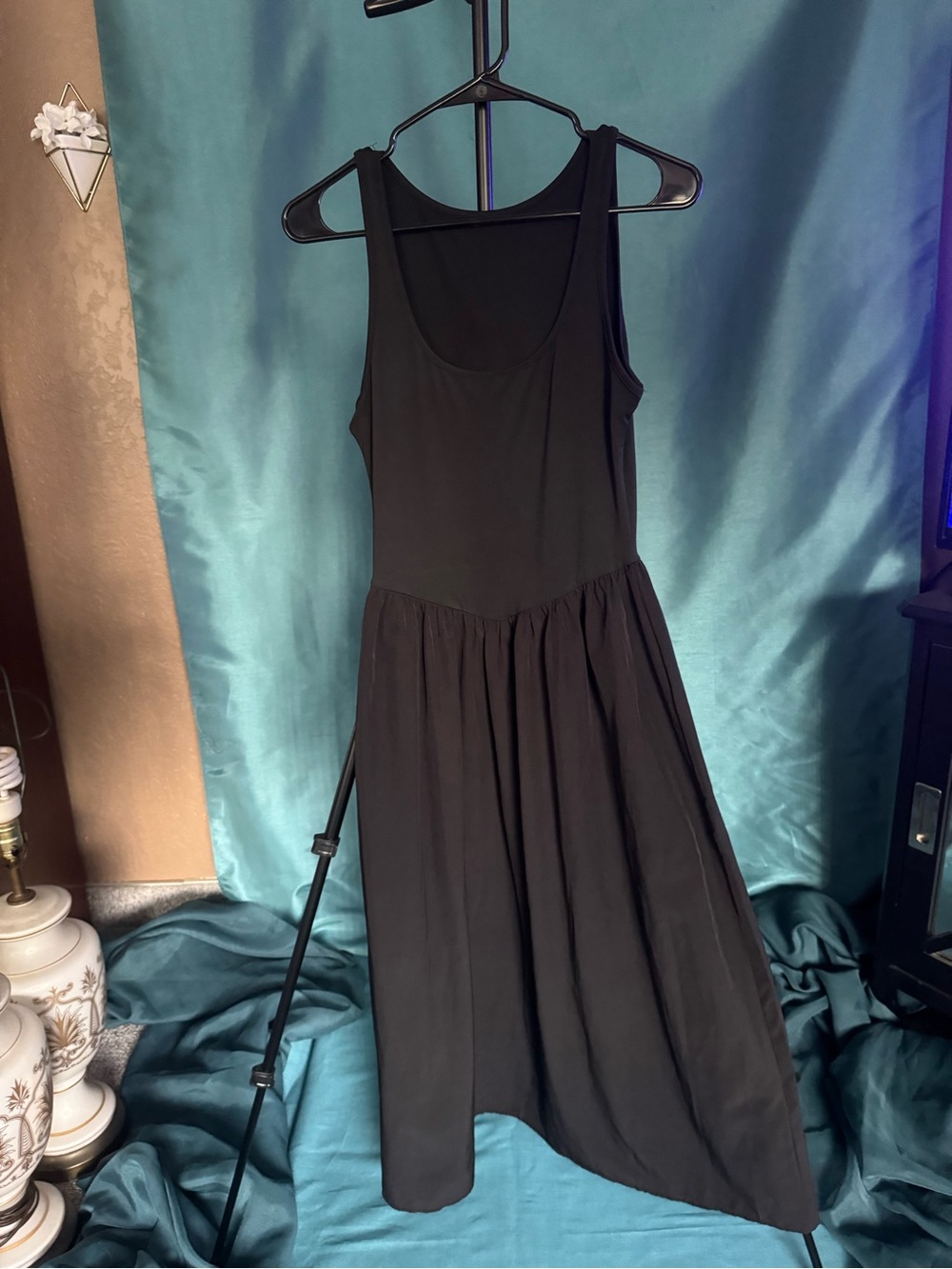 Goth Ballerina Drop Waist Midi Dress 90s Dark Feminine